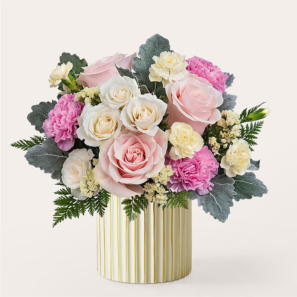 Blissful Moments Bouquet with Ivory Vase – CANDY'S CREATIONS, Hermitage MO