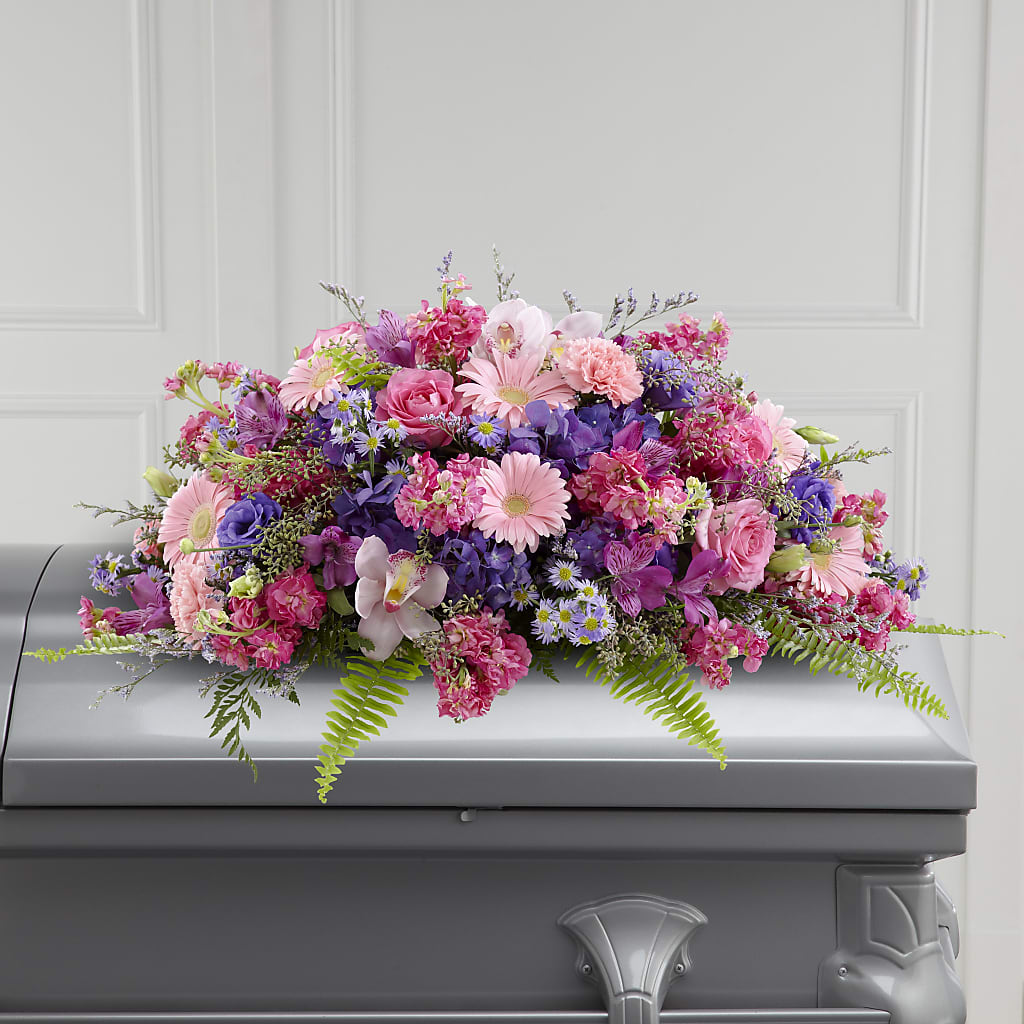 Glorious Garden Casket Spray – CANDY'S CREATIONS, Hermitage MO