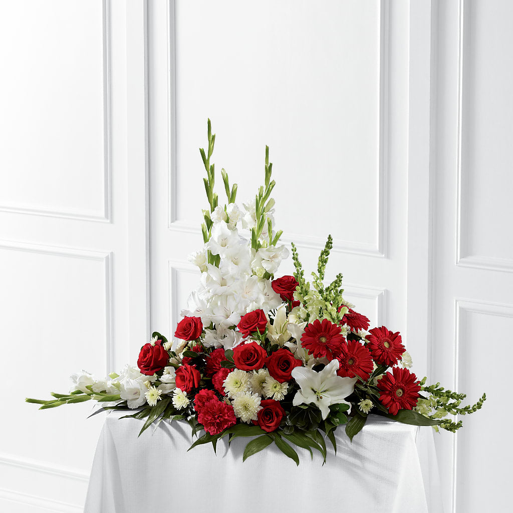 Crimson & White Arrangement – CANDY'S CREATIONS, Hermitage MO