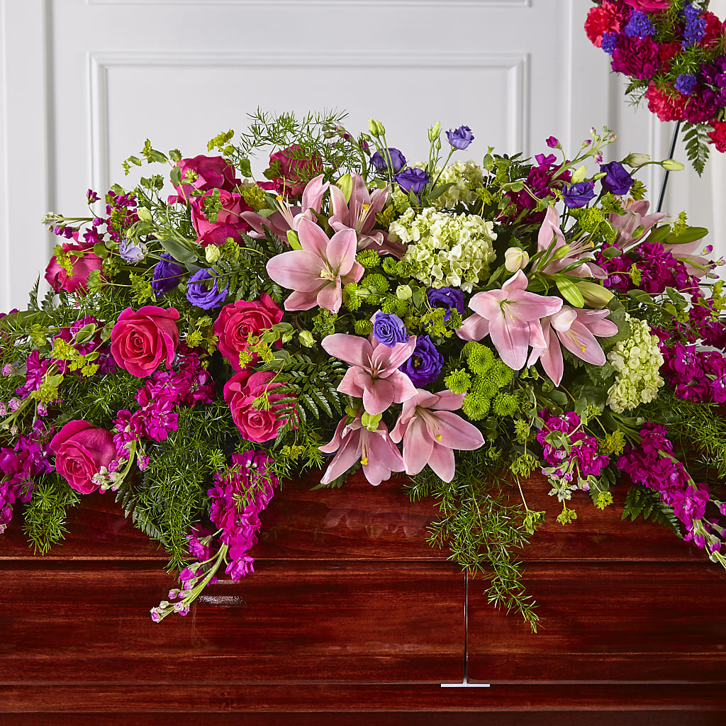 Radiant Tribute Casket Spray – CANDY'S CREATIONS, Hermitage MO