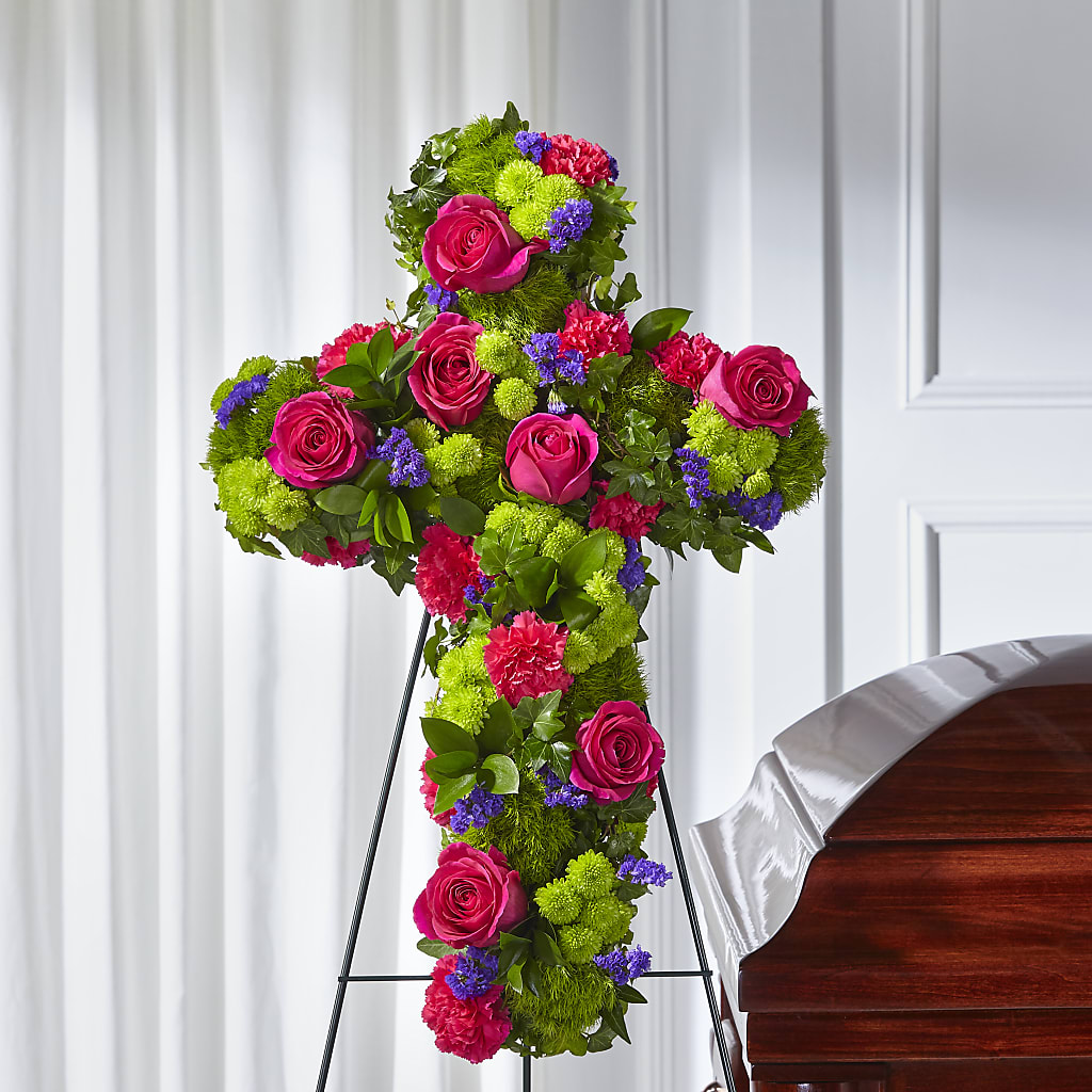 Tribute Rose Floral Cross – CANDY'S CREATIONS, Hermitage MO