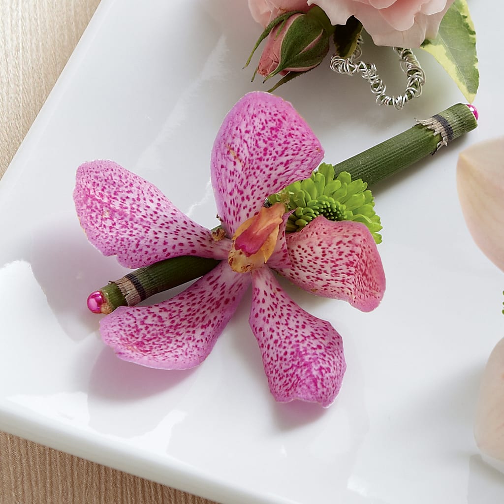 Pink Mokara Boutonniere – CANDY'S CREATIONS, Hermitage MO