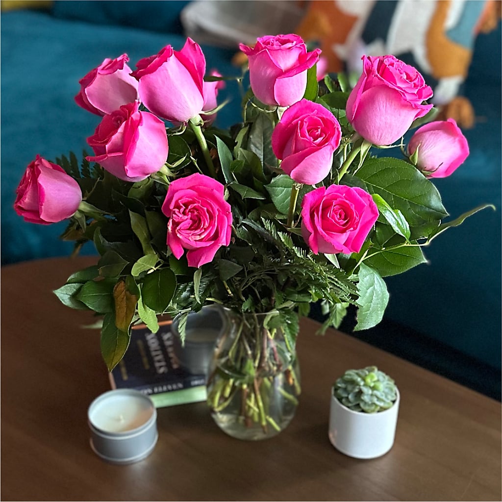 Long Stem Pink Rose Bouquet – CANDY'S CREATIONS, Hermitage MO