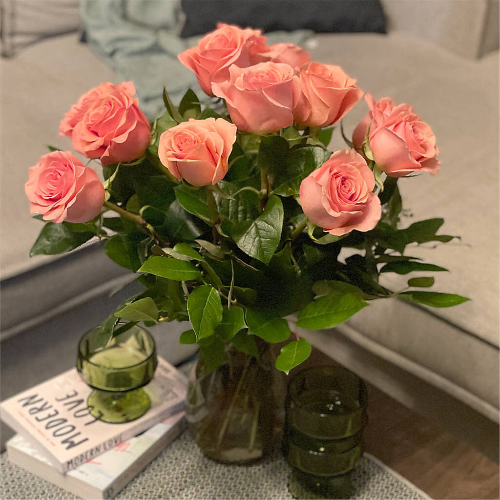 Long Stem Pink Rose Bouquet – CANDY'S CREATIONS, Hermitage MO