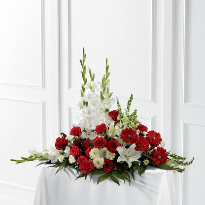 Crimson & White Arrangement – CANDY'S CREATIONS, Hermitage MO