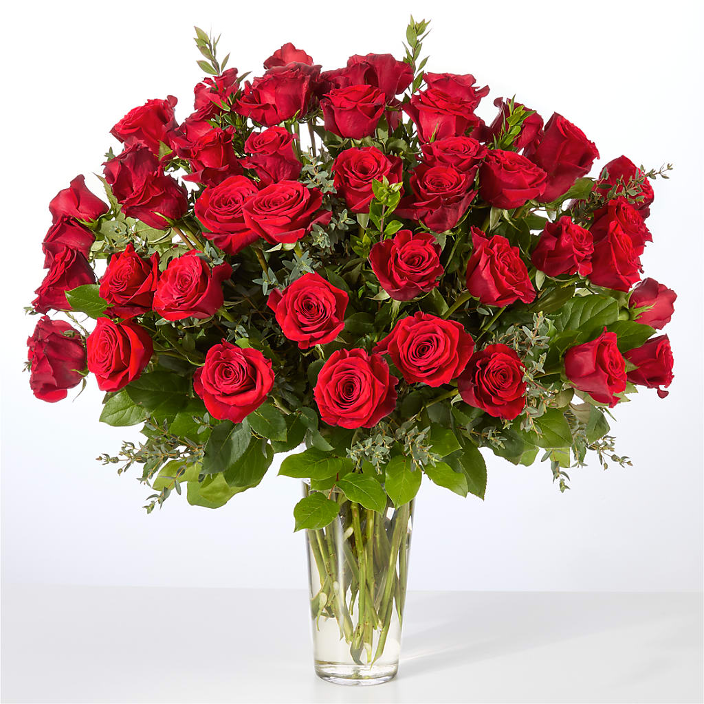 Forever Yours Fifty Stem Red Rose Bouquet – CANDY'S CREATIONS, Hermitage MO
