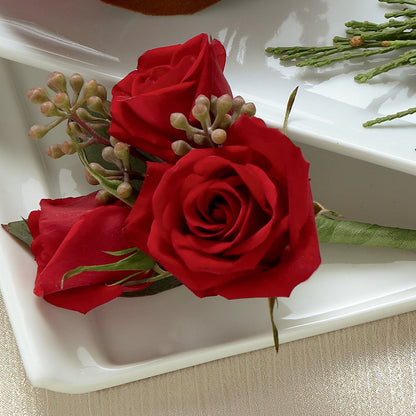 Red Spray Rose Boutonniere – CANDY'S CREATIONS, Hermitage MO
