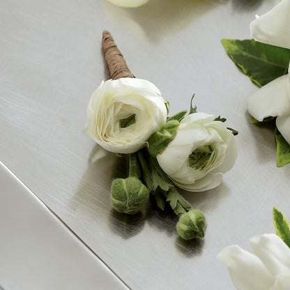 White Ranunculus Boutonniere – CANDY'S CREATIONS, Hermitage MO
