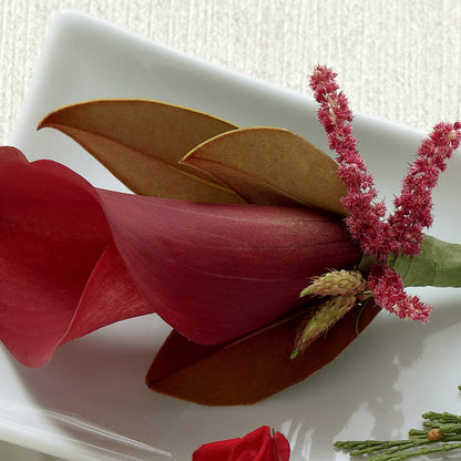 Red Calla Boutonniere – CANDY'S CREATIONS, Hermitage MO